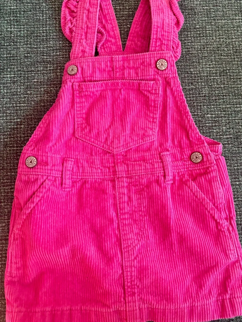 GAP Bright Pink Corduroy Overall Dress
